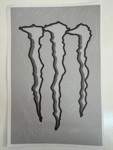 Monster Energy Original Aufkleber Grau / Weiß / Schwarz - Bild 1 von 1