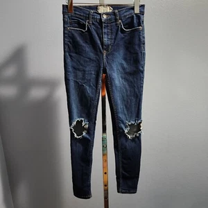Pantalones de mezclilla ajustados azules ajustados de altura media Free People lavado medio para mujer 27 - Imagen 1 de 9