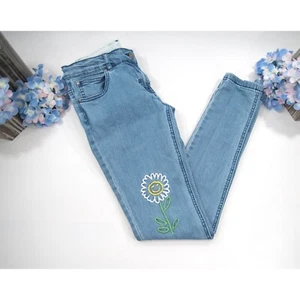 Pantalones de mezclilla azules ajustados bordados Stella McCartney Daisy talla 14 usados en excelente estado - Imagen 1 de 7