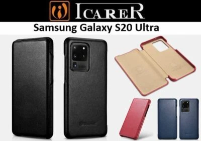 Samsung Galaxy S20 ULTRA Genuine Leather wallet case By Icarer in 3 colours — 第 1/4 张图片