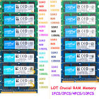 LOT Crucial 8GB 4GB 2RX8 DDR3L DDR3-12800L 12800S 10600S 8500S Laptop Memory RAM