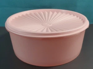 Tupperware Servalier Cookie Canister One Touch Seal Pink  8" Round New - Picture 1 of 1