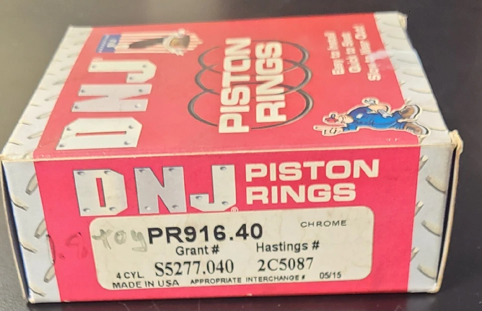 Juego de anillos de pistón DNJ .040 pulgadas 1,0 mm de gran tamaño PR916,40 Foto 1 de 2