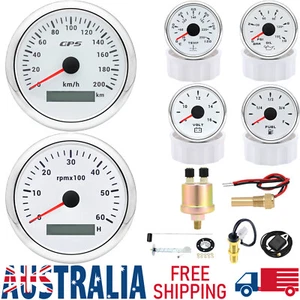 6 Gauge Set 85mm Boat GPS Speedometer 200km/h&Tachometer 6000RPM Wth Sensor AU - Picture 1 of 23