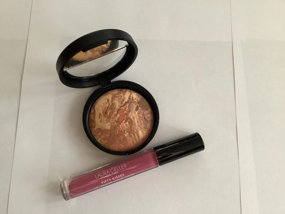 Laura Geller  Baked Balance  N Brighten Deep Foundation + Peony Pout Lip Gloss - Image 1 of 1