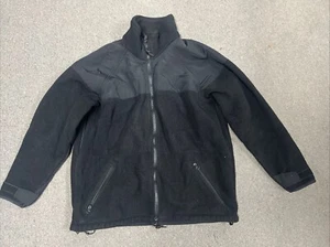 USGI US Military Polartec Fleece Mens S Black Cold Weather Jacket Zipper Pockets - Picture 1 of 4