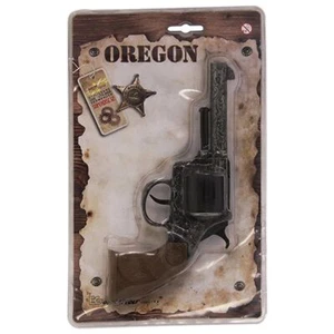 Pistola Giocattolo Per Bambini Oregon Antik Edison Da 6 Colpi In Plastica Nero - Foto 1 di 1
