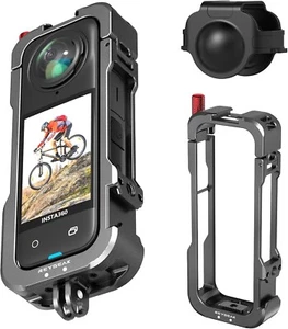 Upgraded Metal Cage for Insta 360 X4 Multifunction Case with Silicone Lens Cover - Picture 1 of 7
