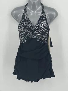 Profile By Gottex Peruvian One-piece Swimsuit Tummy Control Swim Dress Women 6 - Picture 1 of 12