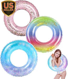 Pool Floats Kids 3 Pack, Inflatable Swim Rings for 2-5 Years Old Kids Pool Tu... - Picture 1 of 1