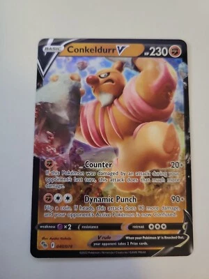 Pokemon TCG Conkeldurr V 040/078 Pokemon Go Full Art Holo Rare Fighting LP - Image 1 of 4