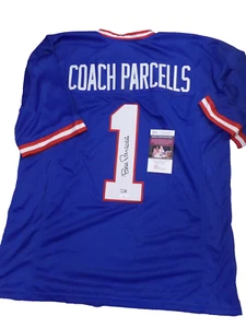 Camiseta estilo profesional azul firmada por Bill Parcells, JSA - Imagen 1 de 2