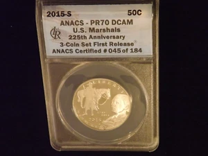 2015-S 50 C US MARSHALS 225 Th ANN First Release ANACS PR 70 - Picture 1 of 2