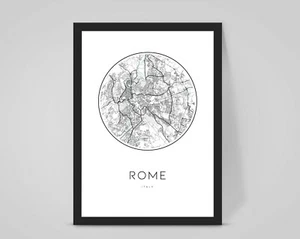 Personalised ROME ITALY CITY Map ANY CITY/COUNTRY Travel poster artwork gift - Picture 1 of 4