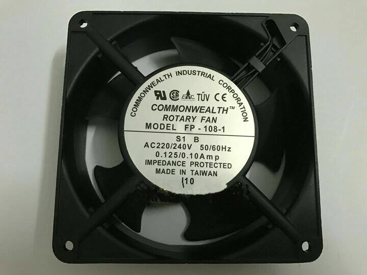 COMMONWEALTH 12038 FP-108-1 S1 B 220/240V 0.125/0.10Amp 12CM AC Cooling Fan - Image 1 of 1