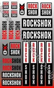 Rock Shox Fork Bike Shock Decal Sheet 22 Stickers Set Bicycle Laminated /37 - Picture 1 of 1