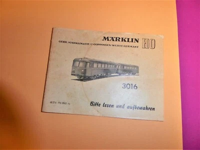 MÄRKLIN 3016 alte Beschreibung "68 316 YN 0965 ru" für DB-Schienenbus (3) - Bild 1 von 3