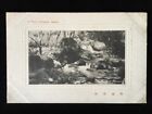 #8431 Japońska pocztówka vintage lata 30. / krajobraz Atami śliwka ogród rzeka