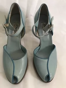Vintage 80s 90s Shellys Leather Peep Toe 40s Heels Shoes, Made in Italy, UK 4 37 - Picture 1 of 9