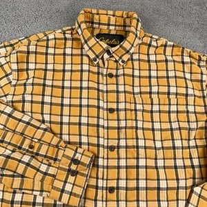 Cabelas Shirt Mens XL Tall Yellow Flannel Soft Brushed Hiking Outdoors Plaid - Picture 1 of 11