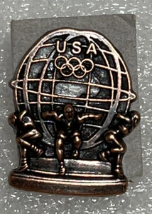 Cappello Spilla Globo Olimpico USA Cravatta Bavero Pinback Souvenir - Foto 1 di 3