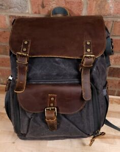 Endurax Leather Camera Backpack Bag Waterproof DSLR