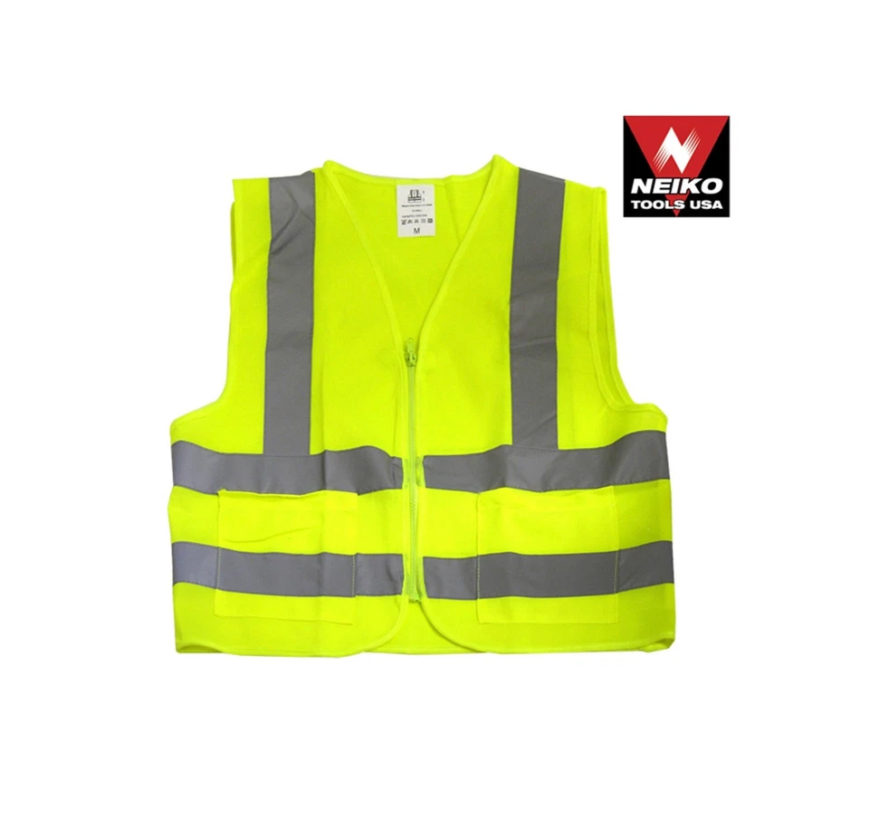 XL-Safety Vest Traffic Control Neon Yellow w/2 Pockets - Image 1 of 1