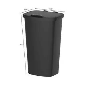11 Gallon Mainstays Trash Can, Plastic Lift Top Kitchen Trash Can, Black,Indoor - Picture 1 of 12