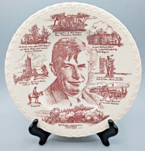 Vintage Vernon Kilns Pottery WILL ROGERS 10¼" Commemorative Plate - Oklahoma - Picture 1 of 8