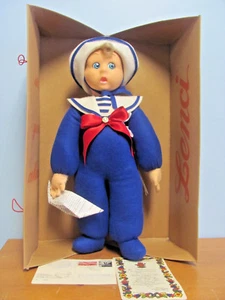 NIB LENCI 18" SAILOR BABY MARCO FELT DOLL WITH ALL TAGS, POSTCARD & COA 1996 - Picture 1 of 3