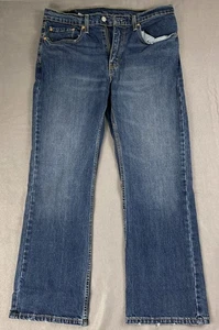Jeans Levi’s 527 uomo 34x30 blu lavaggio scuro denim slim fit bootcut 05527-0554 - Foto 1 di 8