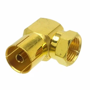 Conector adaptador coaxial RF conector macho 1 pieza F TV a IEC PAL DVB-T hembra - Imagen 1 de 4