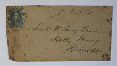 1862 Richmond VA Guerra Civil Confederado #4 5c Davis Due 5 Cubierta Holly Springs MS Foto 1 de 3