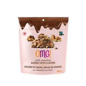 4 x Bags OMG! Milk Chocolate Almond Milk Chocolate Toffee Clusters, 100 g - Picture 1 of 2