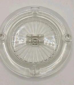 Vintage Clear Ashtray 5.5" Glass Heavy MCM Decor Match Holder In Center - Picture 1 of 4