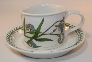 Portmeirion Botanic Garden 2 5/8" Drum Cup & Saucer Forget Me Not 1970s VGC - Picture 1 of 8