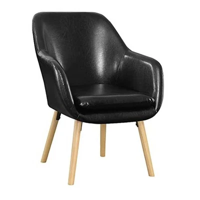  Take a Seat Charlotte Accent Chair Black Faux Leather - Image 1 of 4