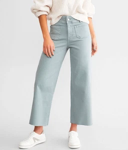 Mica Los Angeles Cropped Wide Leg Stretch Pant Mint Green - Picture 1 of 5