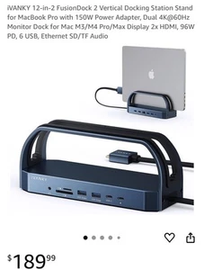 ivanky 12-in-2 Fusion Dock 2 Vertical Docking Station Stand For MacBook Pro - Afbeelding 1 van 8
