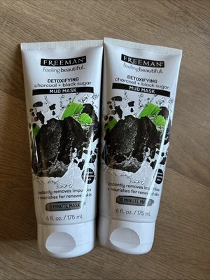2x Freeman Feeling Beautiful Detoxifying Charcoal & Black Sugar Mud Mask - 175ml - Image 1 of 3