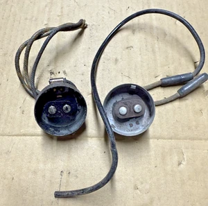 2 x Early Lucas Headlamp Plug, For Pre-Focus Bulbs, original wire, Good Used - Picture 1 of 3