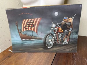 DAVID MANN EASY RIDERS MOTOCICLETA IMPRESIÓN MONTAÑA ESCARAMUZA 1987 HARLEY DAVIDSON - Imagen 1 de 13