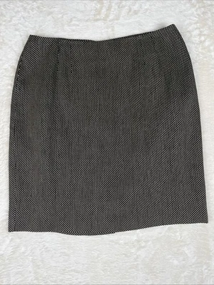 Falda Linda Allard Ellen Tracy para mujer talla 14 negra con rosca blanca usada en excelente estado Foto 1 de 4