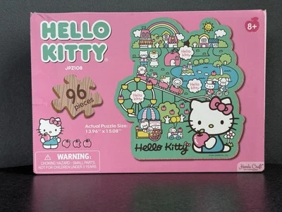Hello Kitty Wooden Puzzle Incomplete Missing One Piece Cute Box ￼ - Image 1 of 4