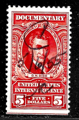 HICK GIRL-OLD U.S. DOCUMENTARY STAMPS  $5.00  SERIES 1954          X6194 - Image 1 of 2