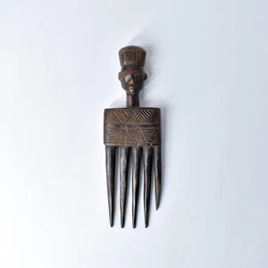 Chokwe Carved Wooden Comb Congo - Picture 1 of 12