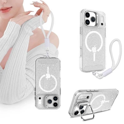 Glitter Mag-Safe Case w/ Lens Stand+Wrist Strap For iPhone 17 Pro Max/17 Air/17 - Image 1 of 4