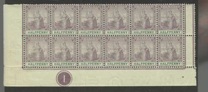 TRINIDAD "BRITANNIA" 1/2p (74)  PLATE BLOCK OF  12  MNH - Picture 1 of 2