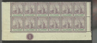 TRINIDAD "BRITANNIA" 1/2p (74)  PLATE BLOCK OF  12  MNH - Image 1 of 2