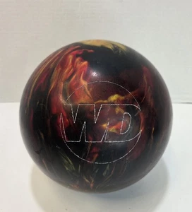Columbia 300 WD Bowlingkugel - schwarz, rot & gelb Glitzerwirbel - 11 Pfund gebohrt - Bild 1 von 5